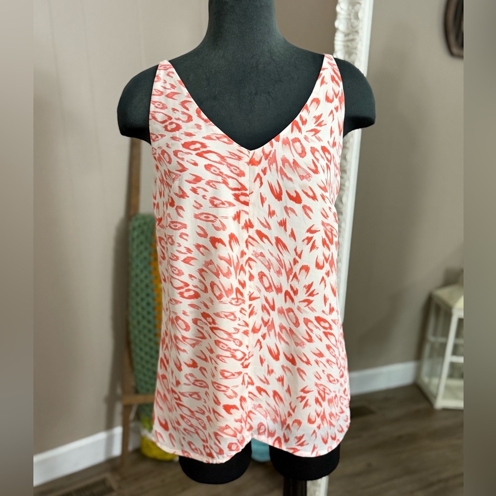 Cabi • Flirty Coral Animal Print Tank